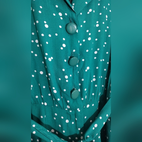 ModCloth Collectif Josephine Tiny Polkdot Green Jumpsuit - Picture 5 of 9